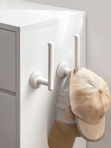 Japanese Style Suction Cup Wall Mounted Storage Rack Hat Umbrella Organizer Bedroom Closet Door Back Multi-Functional Holder