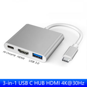 Kebidumei | 3 IN 1 USB C HUB TYPE-C to HDMI Adapter TYPE C Extension Cable USB 3.0 Converter HDMI-compatible Adapter for PC Laptop Macbook