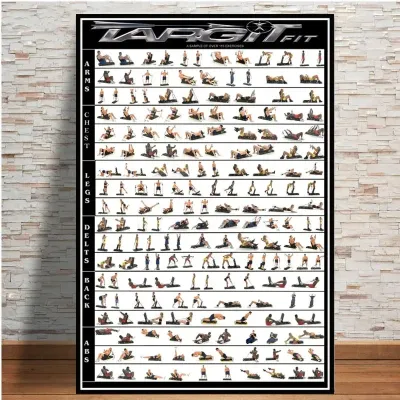 Canvas Painting Dumbbell Workout Bodybuilding Exercise Bodyweight Chart Yoga GYM Poster Prints Wall Art Room Home Decor Gift