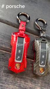 เคสรีโมทรถ Porsche Keyless คาร์บอนไฟเบอร์แท้  T-Carbon (Top Product  Carbon Fiber Key Case)  Key Sets  Porsche  Cayenne Macan Tiger Panamera Car Key Sleeve Cover High-End