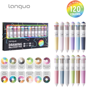 Multicolor Pens28/60/120 Colors 10-in-1 Colored Ballpoint Pen0.8mm Fine Point Smooth WritingRetractable Ballpoint Pens