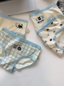 Cute Cartoon Pure Cotton Underwear Breathable Antibacterial Crotch Middle Waist Womens Triangle Shorts Student Briefs