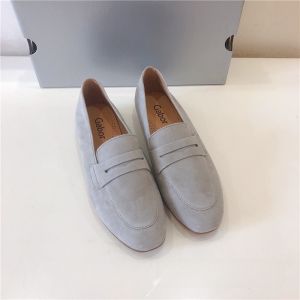 2024 Spring and Summer German Shun Gerber Genuine Goods round Head Genuine Leather Low Heel Loafers Casual Womens Shoes 84.213