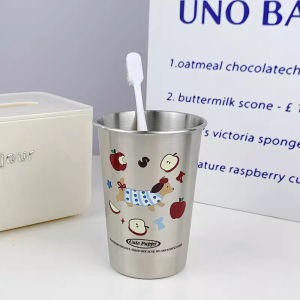 Cute Cartoon Dachshund Stainless Steel 304 Toothbrush Cup Couple High Aesthetic Value Washing Brush Cup Home Simple Use