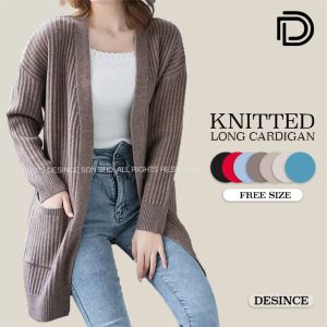 🇲🇾 DESINCE Women Long Cardigan Woman Loose Long Outerwear Knitted Sweater Kardigan Panjang Muslimah WT 165