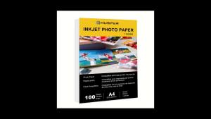 HUSPER A4 100 Sheets 115GSM Size (210×297mm) for Printer Picture Printer Paper Glossy White Photo Quality Printer Paper