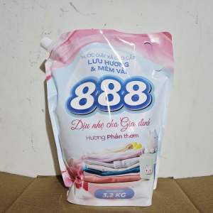 [Chính hãng] nước giặt xả thơm sạch 888 hương phấn thơm túi 3.2kg