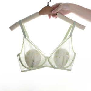 บางเฉียบ ลูกไม้ French Triangle Cup Bra ผู้หญิง ฤดูร้อน สไตล์ไม่มีแหวนเหล็ก Cool Sensation ไม่มีรอยต่อกระต่ายหูถ้วย Bra