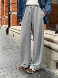 กางเกงขายาวทรงตรงเอวสูงไซส์ใหญ่สไตล์อเมริกันสำหรับผู้หญิง ฤดูใบไม้ร่วง 2024 กางเกงขายาวทรงตรงทรงหลวมสบายๆ สำหรับผู้หญิงไซส์ใหญ่