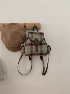 Túi Đeo Vai Kẻ Caro Nhung Cổ Điển Màu Trắng Xanh Lá Cây Cho Nữ Túi Đi Làm Đơn Giản Đa Năng Túi Học Sinh Túi Đeo Vai Đôi