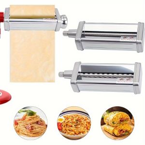 Stainless steel Pasta Maker Attachments for all KitchenAid Stand Mixer Pasta Sheet Roller Spaghetti Cutter Fettuccine Cutter