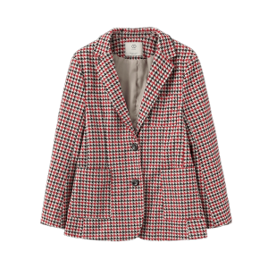 Vintage British Plaid Fitted Womens Suit Jacket