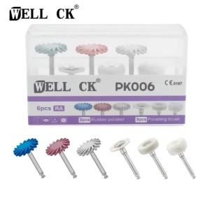 WELLCK | Well CK Dental Rubber Polisher Composite Flat Polishing Brush Cotton Wheel Resin Polishing Diamond System RA Disc 14mm Wheel Kit