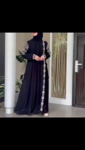 KHAZANAH SET / GAMIS SERUTI BORDIR SET HIJAB / GAMIS KEKINIAN VIRAL / GAMIS LEBARAN 2024