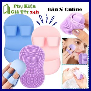 Cọ Rửa Mặt / Bàn Chải Massage Mặt Xỏ Ngón 3D Gai Silicon Cao Cấp - Bàn Chải Rửa Mặt Tẩy Tế Bào Da Chết Làm Sạch Lỗ Chân Lông Nhỏ Gọn Tiện Lợi