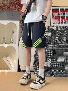 Quần Short Nam Sọc Chéo Màu Thời Trang Mùa Hè Quần Bóng Rổ Phong Cách Mỹ Quần Dài Năm Điểm Quần Dài Thường Ngày