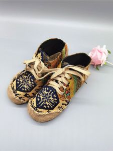 Spring Autumn Flat Womens Shoes Casual round Toe Retro Slope Heel Anti-Slip Short Boots Ethnic Style Loose Match Old Beijing Cloth Shoes