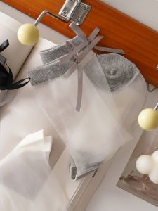 Summer Thin Thin ~ Beautiful Transparent Stockings ~ Miu Style Bows Glass Stockings Children Tube Socks Pile Style
