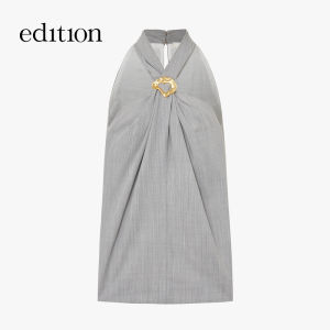 High round Edition 2025 Elite Wardrobe Series Cross Neck Vest EBE2TOP031 Womens Summer Fashion Wool Blend Sleeveless Top