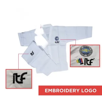 (READY STOCK) ITF High Quality Taekwondo Uniform With Embroidery Logo