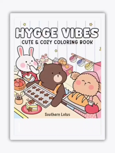 Hygge Vibes Cute & Cozy Coloring Book Buku Mewarnai Anak Dewasa Healing Therapy Aesthetic Kertas Super Tebal