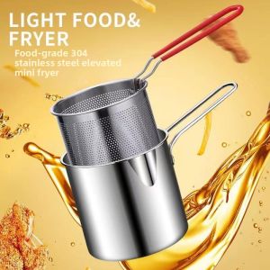 MEISITEKEKE | Commercial Stainless Steel Deep Frying Pan