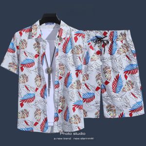 Summer Shorts Beach Set Mens Vacation Clothing Large Size Beach Travel Couples Summer Outfit Casual Loose Fit Youth Trend