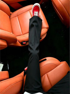 OUMULONG | Black Ice Silk Lightweight Trousers Summer