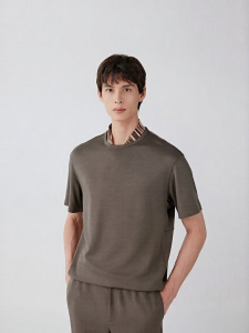ICICLE | Partitioned Short Sleeve T Shirt Woolen Cloth