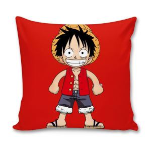 One Piece Anime Themed Pillow Blanket Birthday Gift Car Mounted Cute Style Square Shape PP Cotton Filled Universal Use