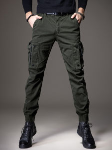 กางเกงทำงานผู้ชาย กางเกงขายาวทรงตรง ทรงสลิมฟิต ทรงลำลอง ทรงขากระบอกเล็ก กางเกงขายาวผ้าฝ้ายผสม PU ยืดหยุ่น