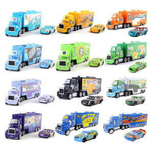 Takara Tomy | Disney Cars Diecast Lightning McQueen No: 79 No: 86 Alloy Car Container Truck Set Model Car Die Casting Kids Birthday Gifts Toys