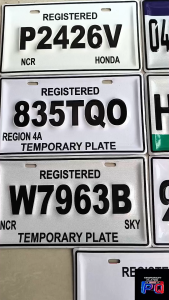 MOTORCYCLE TEMPORARY LTO NEW SIZE PLATE STANDARD DESIGN w/ FREE BOLTS