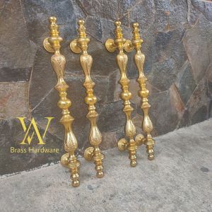 Handle Pintu Rumah Kuningan Antik Motif Luxor Payung Gold 67 cm 4 Pcs