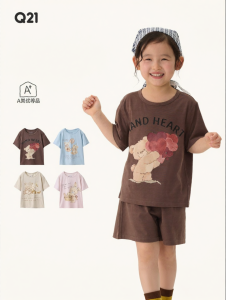 Q21 | Breathable & Moisture-wicking Kids T-shirt with Bear Print