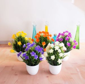 Azgalery PBP23: Pot Bunga Plastik Bunga Kamelia & Ornamen Hias Tanaman Artificial Flower Import Jakarta