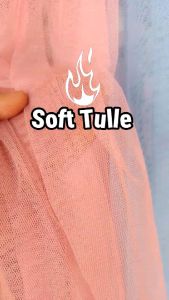 (Kain Tile Polos Premium) Lembut (softtulle / Bahan Lembut dan jatuh / Bahan untuk Dress Tutu Rok Tutu Kebaya Veill Pengantin / Lebar Kain 150cm / Harga Per 0.5m