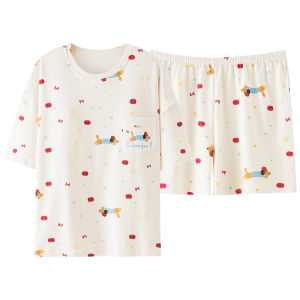 Bộ đồ ngủ nữ MiiOW vải cotton tay ngắn có đệm ngực dễ thương - mùa hè