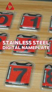 Mitsushi ตัวเลข บ้านเลขที่ ป้ายตัวเลข ขนาด ป้ายตัวเลขชุบโลหะ สีเงิน รูปแบบทันสมัย (หน้าตาเหมือนสเตนเลส ) ป้ายเลขที่บ้าน เลขที่บ้าน