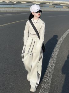 Spring Autumn Childrens Fashionable Casual Two-Piece Set Street Dance Performance Clothes for Girls Big Kids Ensemble