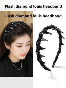 Louis Hebe Style Womens Hairband High Forehead Diamond Pressed Card Luxury Sensation New 2025 Fashion Hair Accessories