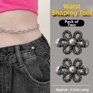 HANXIUNI | Flower Denim Pants Waist Adjustment
