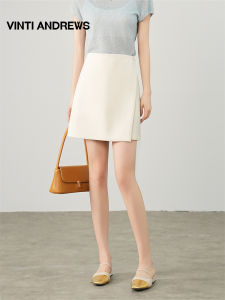 White A-line Mini Skirt Double Layer Side Slit