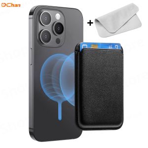 2026 For Magsafe Wallet Magnetic Card Holder Case For iPhone 13 17 16 15 12 14 Pro Max Samsung Leather Bag With Box Cover