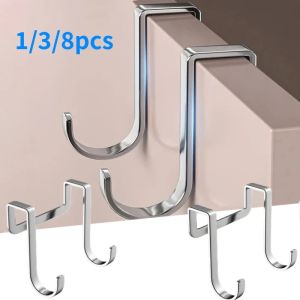 1/3/8pcs multifunctional double hook suitable for door hooks in cabinets dormitories bathrooms and kitchens - easy to install