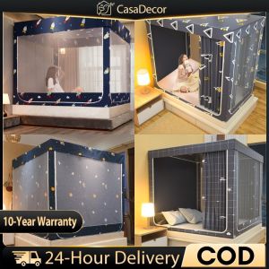 CASA Dual Door Mosquito Tend Full Cover Mosquito Net Zipper Bed Kelambu Dewasa Single Queen King Kelambu khemah Shade Cloth Enclosed Curtain