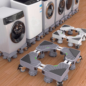 Ready Stock Stainless Steel Washing Machine Stand Base universal Adjustable Heavy Duty Waterproof Wheeled Stand