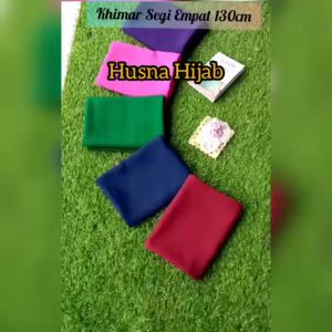 [HUSNA HIJAB] Kerudung Segi Empat Wolfis Ukuran 130 cm / KERUDUNG POLOS