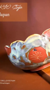 [Hàng Hiếm Japan 100%new] 01 Chiếc Thố Hoa Đào Phong Cách Kyo Siêu Đẹp 19cm