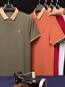 Mens polo shirt summer lapel business high-end large size short-sleeved t-shirt Korean version of the trend of high-quality handsome mens clothing